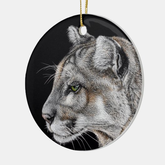 Mountain Lion Keramisch Ornament (Links)
