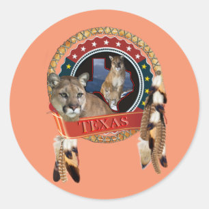 Mountain lion of Texas Ronde Sticker