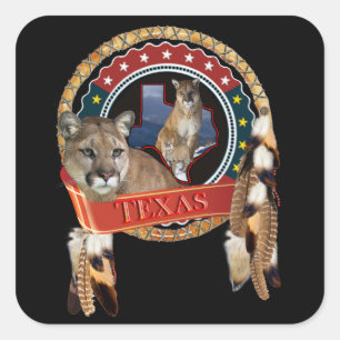Mountain lion of Texas Vierkante Sticker