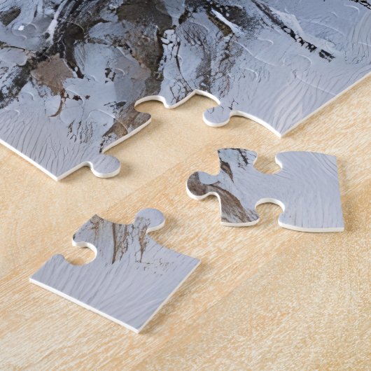 Mountain Lion op jacht in de sneeuw Legpuzzel (Zijkant)