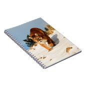 Mountain Lion op sneeuwheuvel Notitieboek (Rechterzijde)