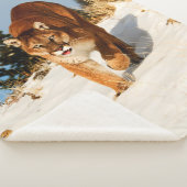 Mountain Lion op sneeuwheuvel Sherpa Deken (3/4)