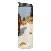Mountain Lion op sneeuwheuvel Thermosbeker (Geroteerd rechts)