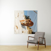 Mountain Lion op sneeuwheuvel Wandkleed (In Situ (horizontaal))