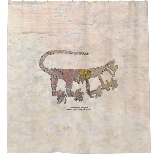 Mountain Lion Petroglyph Curtain Douchegordijn (Voorkant)