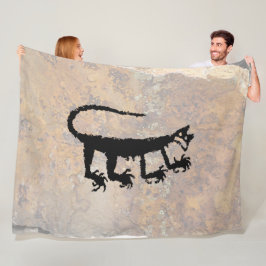 Mountain Lion Petroglyph Fleece Deken