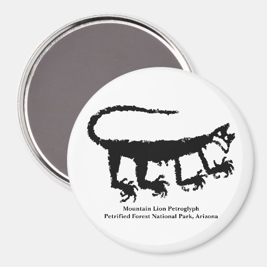 Mountain Lion Petroglyph Magneet (Voorkant / Achterkant)