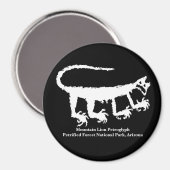 Mountain Lion Petroglyph Magneet (Voorkant / Achterkant)
