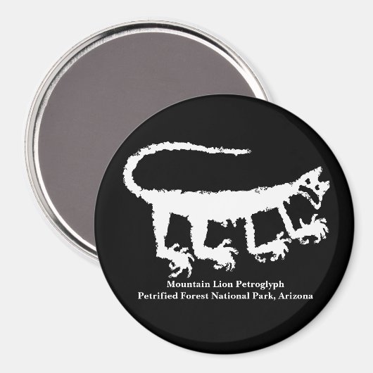 Mountain Lion Petroglyph Magneet (Voorkant / Achterkant)