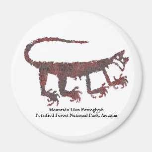 Mountain Lion Petroglyph Magneet