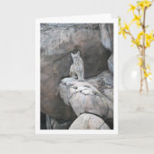 Mountain Lion Portrait Kaart (Gele Bloem)