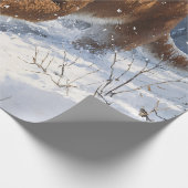 Mountain Lion Prowling in de sneeuw Decoupage Cadeaupapier (Hoek)