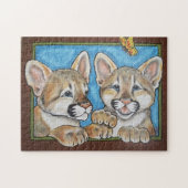 Mountain Lion Puma Cub Cute Jigzaag Puzzle Legpuzzel (Horizontaal)