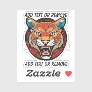 Mountain Lion Puma School Mascot Aangepaste auto Sticker
