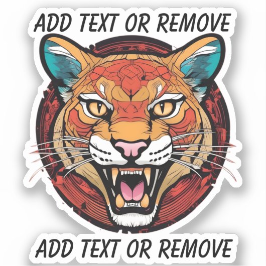 Mountain Lion Puma School Mascot Aangepaste auto Sticker (Voorkant)