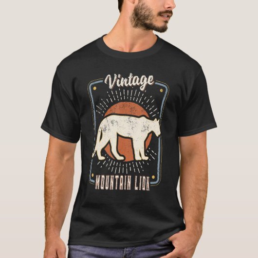 Mountain Lion  Retro Classic Animal Love T-shirt (Voorkant)