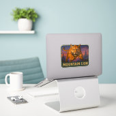 Mountain Lion Sticker (Laptop op bureau)