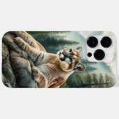 Mountain Lion Waterverf iPhone / iPad case (Achterkant (horizontaal))