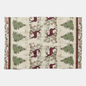 Mountain Lodge Kerstboom vrolijk in Bright Deer Theedoek (Horizontaal)