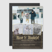 Mountain Lodge Rustic Wood en Gold Quad Photo (Voorkant / Achterkant)