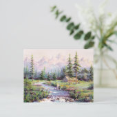 MOUNTAIN LOG CABIN DOOR SHARON SHARPE BRIEFKAART (Staand voorkant)