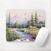 MOUNTAIN LOG CABIN DOOR SHARON SHARPE MUISMAT (Met muis)