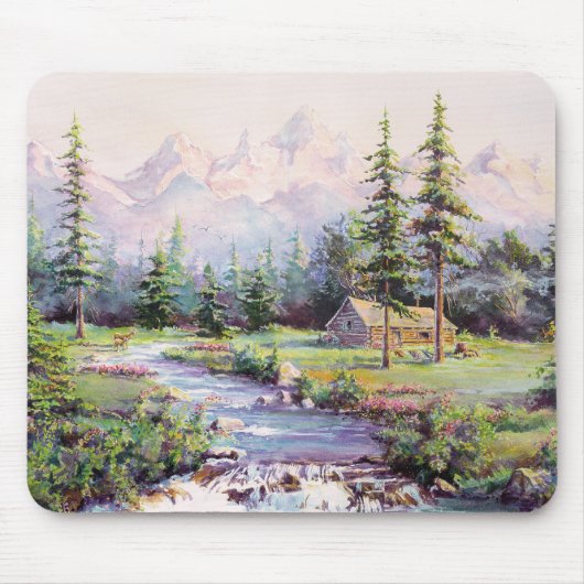 MOUNTAIN LOG CABIN DOOR SHARON SHARPE MUISMAT (Voorkant)