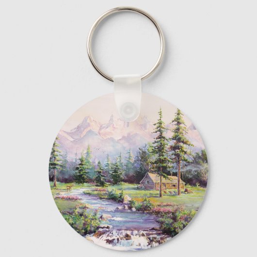 MOUNTAIN LOG CABIN DOOR SHARON SHARPE SLEUTELHANGER (Voorkant)