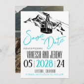 Mountain Love Aqua Save The Date (Voorkant / Achterkant)