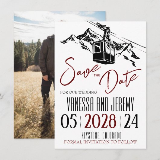 Mountain Love Bourgondië Save The Date (Voorkant / Achterkant)