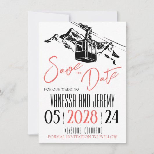 Mountain Love Coral Save The Date (Voorkant)