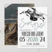 Mountain Love Dusty Blue Save The Date (Voorkant / Achterkant)