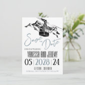 Mountain Love Dusty Blue Save The Date (Staand voorkant)