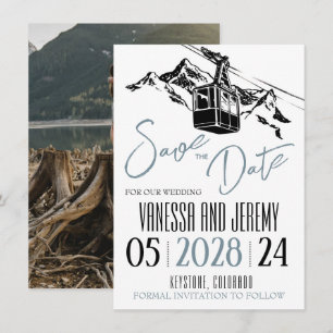 Mountain Love Dusty Blue Save The Date
