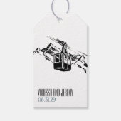 Mountain Love Dusty Blue Wedding Cadeaulabel (Voorkant)