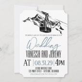 Mountain Love Dusty Blue Wedding Kaart (Voorkant)