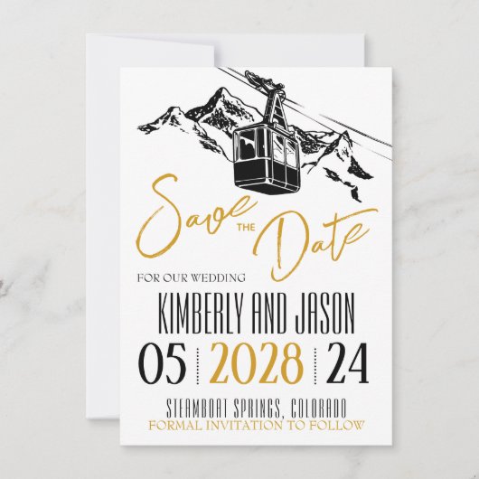 Mountain Love Gold Save The Date (Voorkant)