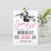 Mountain Love Magenta Save The Date (Staand voorkant)
