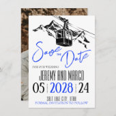 Mountain Love Royal Blue Save The Date (Voorkant / Achterkant)