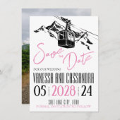 Mountain Love Roze Save The Date (Voorkant / Achterkant)