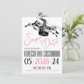 Mountain Love Roze Save The Date (Staand voorkant)