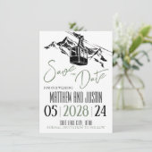 Mountain Love Sage Green Save The Date (Staand voorkant)