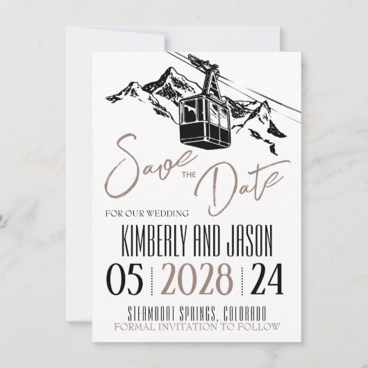 Mountain Love Taupe Save The Date (Voorkant)