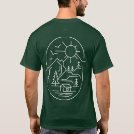 Mountain Lover Cabin Minimal Design Front Back T-shirt