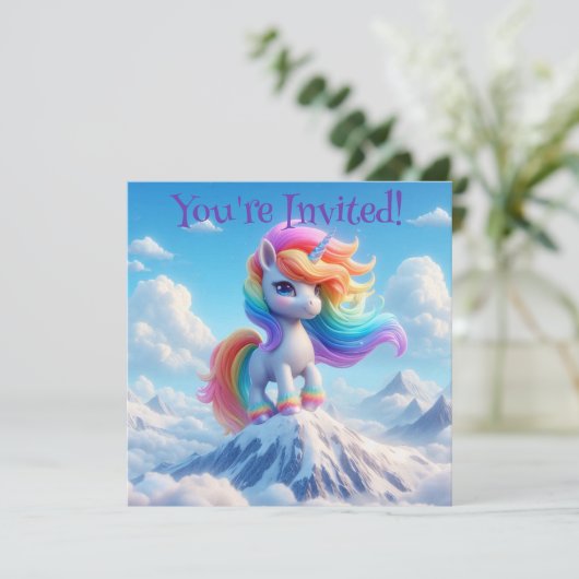 Mountain Magic Rainbow Unicorn Kaart (Staand voorkant)
