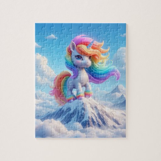 Mountain Magic Rainbow Unicorn Legpuzzel (Verticaal)