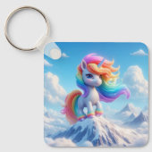 Mountain Magic Rainbow Unicorn Sleutelhanger (Voorkant)