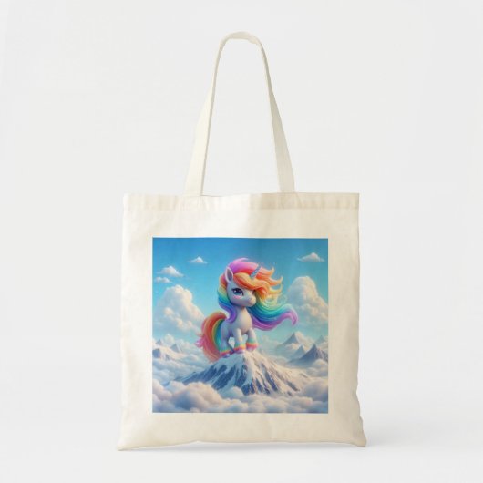 Mountain Magic Rainbow Unicorn Tote Bag (Voorkant)