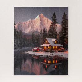Mountain Magic Retreat: Een gezellige hut Kerstmis Legpuzzel