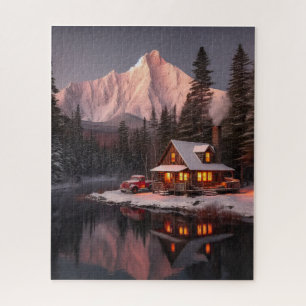 Mountain Magic Retreat: Een gezellige hut Kerstmis Legpuzzel
